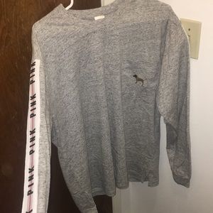 Pink Victoria’s Secret gray long sleeve